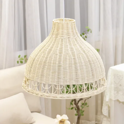 Rattan Export Rattan Pendant Lampshade Wholesale in White For Decoration - REX-LI-241002-003-RT