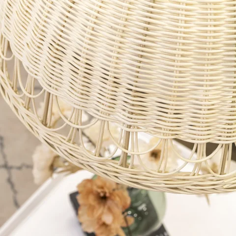 Rattan Export Rattan Pendant Lampshade Wholesale in White For Decoration - REX-LI-241002-003-RT