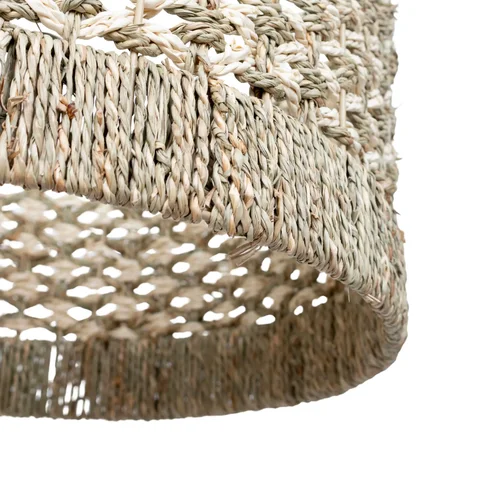 Rattan Export Natural Seagrass Pendant Lampshade Wholesale for Home Decor with Metal Frame - REX-RT4000003701ME