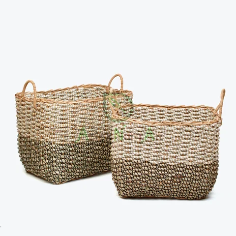 Rattan Export Large Seagrass Storage Laundry Basket With Lid - REX-SG0100011201