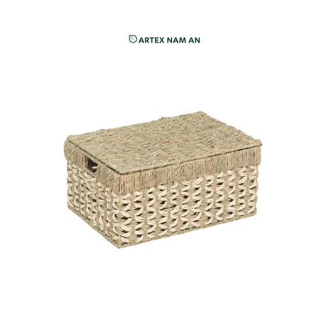 Rattan Export Palm Leaf x Seagrass Storage Basket Wholesale in Set of 3 for Home, Office and HORECA Organization - REX-ST-2409-01-30-PT