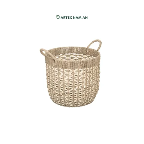Rattan Export Wholesale Planter Made from Seagrass in Set of 2 Indoor Planters for Rustic, Cottage, Farmhouse and Hospitality Décor - REX-ST-2409-01-31-PT