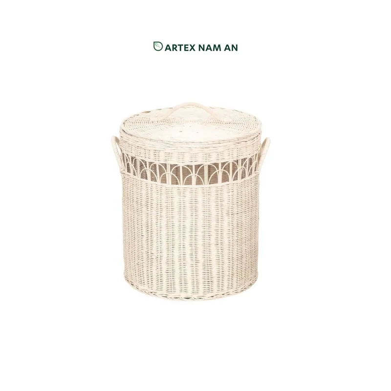 Rattan Export Rattan Laundry Basket Wholesale in Set of 2, Modern Rattan Laundry Hamper for Home, Office and HORECA Organization - REX-ST-2409-01-32-PT