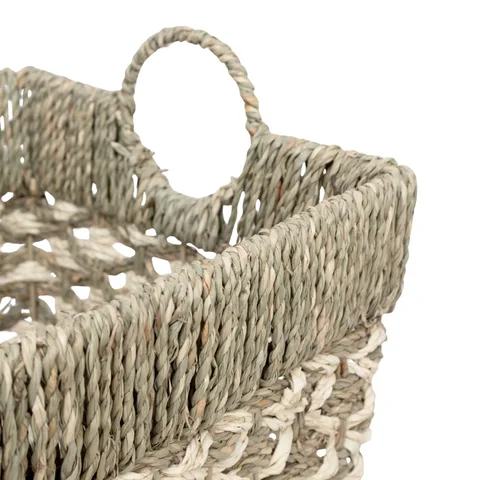 Rattan Export Wholesale Storage Basket Made from Seagrass in Set of 3 for Laundry, Toys and Home Organization, Wedding, HORECA and Retail Display - REX-ST-2409-01-34-PT