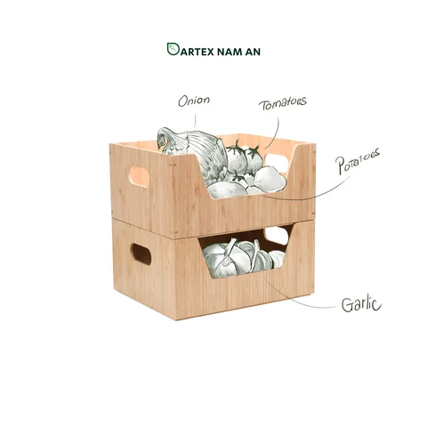 Rattan Export Wholesale Storage Containers for Food made from Bamboo for Organizing Home, Office and Kitchen - REX-TF26-00201