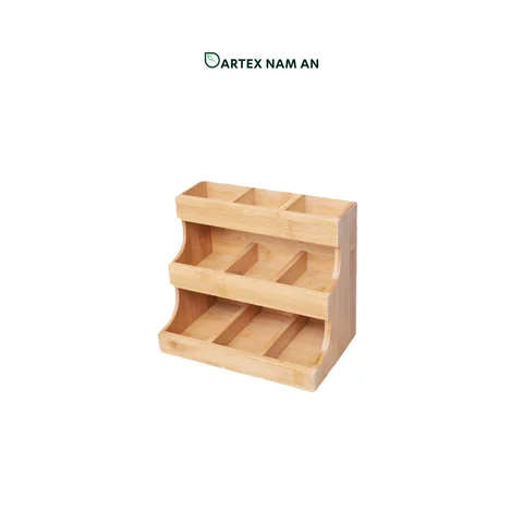 Rattan Export Storage Containers in Bulk made from FSC Bamboo for Coffee Capsule and Tea Bag Organization - REX-TF26-00207