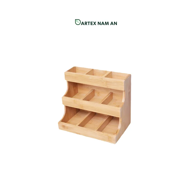 Rattan Export Storage Containers in Bulk made from FSC Bamboo for Coffee Capsule and Tea Bag Organization - REX-TF26-00207