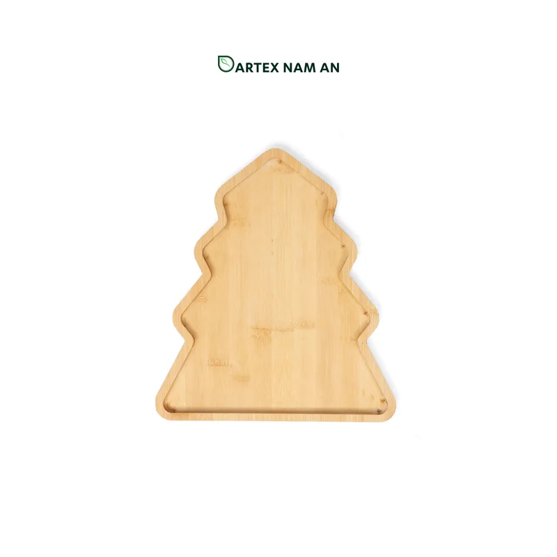 Rattan Export Wholesale Bamboo Serving Tray Set of 2 Christmas Edition for Home, Office and HORECA Dining - REX-TF26-00210