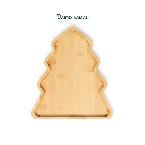 Rattan Export Wholesale Bamboo Serving Tray Set of 2 Christmas Edition for Home, Office and HORECA Dining - REX-TF26-00210
