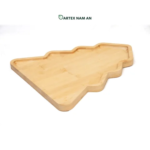 Rattan Export Wholesale Bamboo Serving Tray Set of 2 Christmas Edition for Home, Office and HORECA Dining - REX-TF26-00210