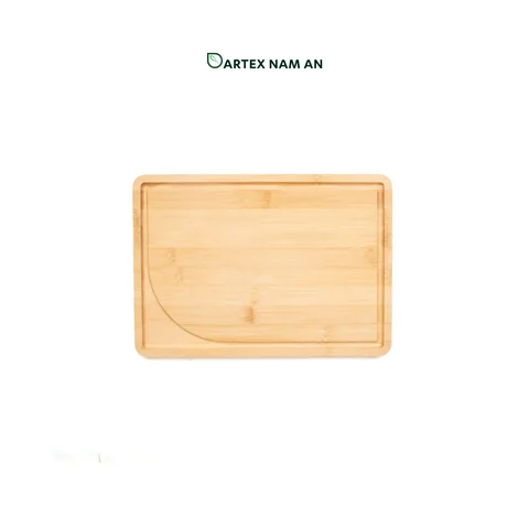 Rattan Export Wholesale Bamboo Serving Tray Set of 2 with Juice Groove for Charcuterie, Kitchen and HORECA Dining - REX-TF26-00213