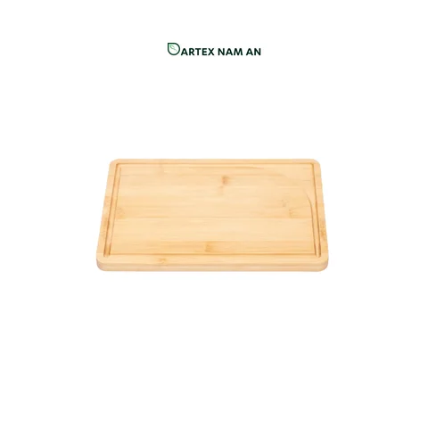 Rattan Export Wholesale Bamboo Serving Tray Set of 2 with Juice Groove for Charcuterie, Kitchen and HORECA Dining - REX-TF26-00213