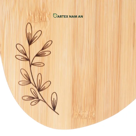 Rattan Export Wholesale Bamboo Serving Tray with Decorative Laser Engraving for Modern Home, Kitchen and HORECA Dining - REX-TF26-00223