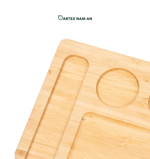 Rattan Export Wholesale Bamboo Serving Tray Steak Serving for Home, Kitchen, Dining and HORECA - REX-TF26-00224