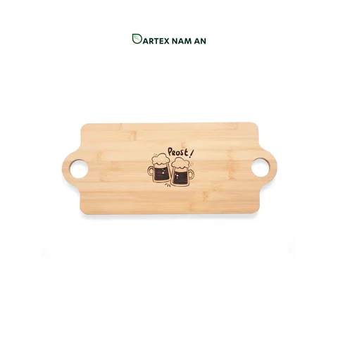 Rattan Export Wholesale Bamboo Serving Tray with Laser Engraved Oktoberfest Theme for Home, Bar and HORECA Dining - REX-TF26-00227