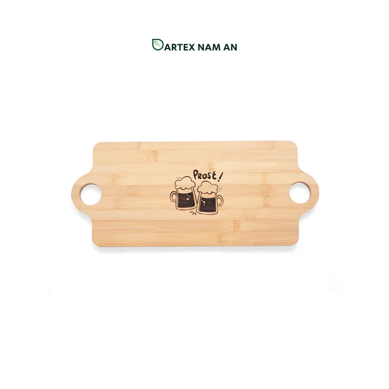 Rattan Export Wholesale Bamboo Serving Tray with Laser Engraved Oktoberfest Theme for Home, Bar and HORECA Dining - REX-TF26-00227