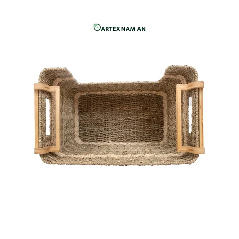 Rattan Export Wholesale Laundry Basket made from Seagrass and Palm Leaf with Bamboo Support - REX-TF26-0023