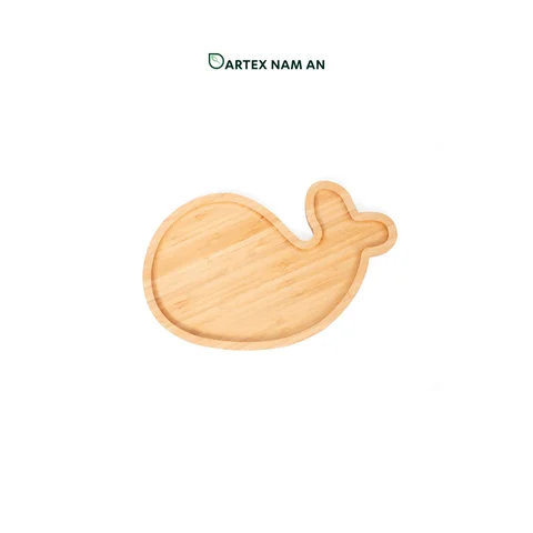 Rattan Export Wholesale Bamboo Serving Tray Whale Shaped for Charcuterie, Kitchen and Dining in Home, Office and HORECA - REX-TF26-00234