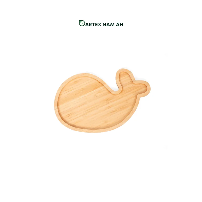 Rattan Export Wholesale Bamboo Serving Tray Whale Shaped for Charcuterie, Kitchen and Dining in Home, Office and HORECA - REX-TF26-00234