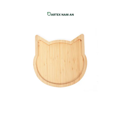 Rattan Export Wholesale Bamboo Serving Tray, Cat Shaped for Charcuterie, Snacks and Hospitality Dining - REX-TF26-00236