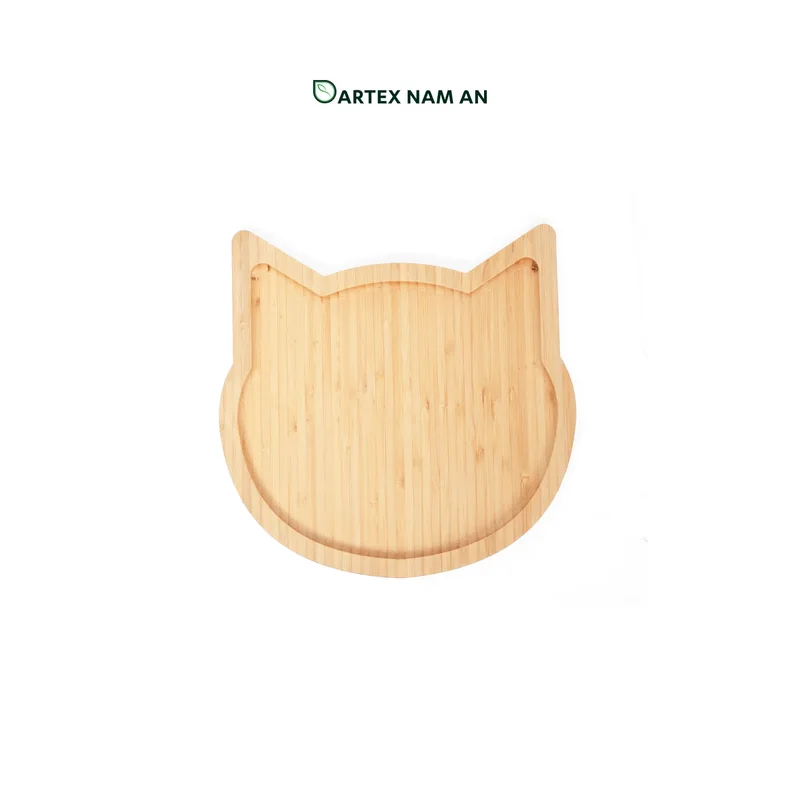 Rattan Export Wholesale Bamboo Serving Tray, Cat Shaped for Charcuterie, Snacks and Hospitality Dining - REX-TF26-00236