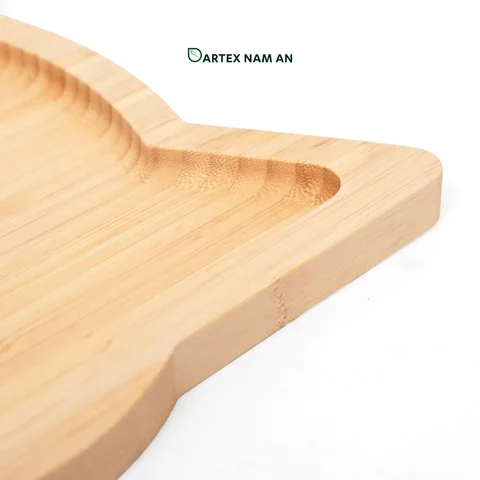 Rattan Export Wholesale Bamboo Serving Tray, Cat Shaped for Charcuterie, Snacks and Hospitality Dining - REX-TF26-00236