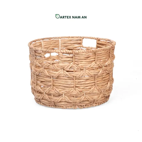 Rattan Export Wholesale Storage Basket made from Water Hyacinth for Home, Office, HORECA and Retail Organization - REX-TF26-0025