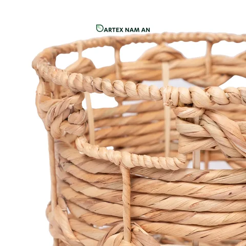 Rattan Export Wholesale Storage Basket made from Water Hyacinth for Home, Office, HORECA and Retail Organization - REX-TF26-0025