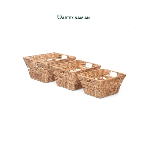 Rattan Export Wholesale Storage Basket made from Water Hyacinth for Home, Office, HORECA and Retail Organization - REX-TF26-0026