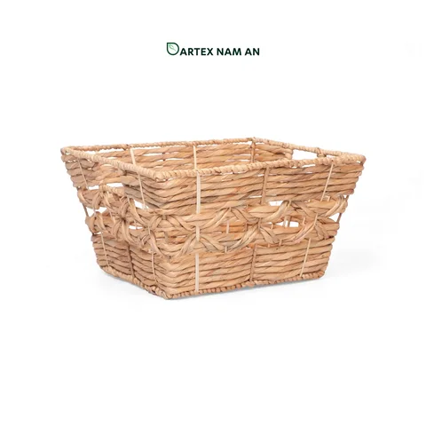 Rattan Export Wholesale Storage Basket made from Water Hyacinth for Home, Office, HORECA and Retail Organization - REX-TF26-0026