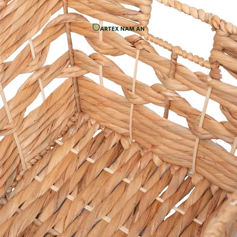 Rattan Export Wholesale Storage Basket made from Water Hyacinth for Home, Office, HORECA and Retail Organization - REX-TF26-0026