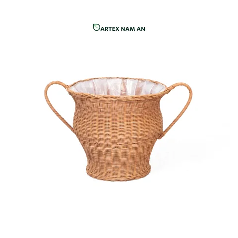 Rattan Export Wholesale Planter made from Rattan with Handles, Mediterranean Inspired for Indoor Garden, Home, Office and HORECA Décor - REX-TF26-0028