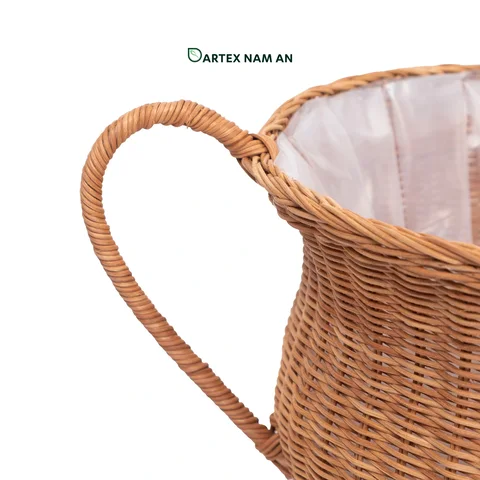 Rattan Export Wholesale Planter made from Rattan with Handles, Mediterranean Inspired for Indoor Garden, Home, Office and HORECA Décor - REX-TF26-0028