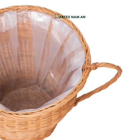 Rattan Export Wholesale Planter made from Rattan with Handles, Mediterranean Inspired for Indoor Garden, Home, Office and HORECA Décor - REX-TF26-0028