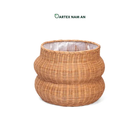 Rattan Export Wholesale Planter made from Rattan Core with Nylon Lining for Indoor Garden, Lobby and HORECA Decoration - REX-TF26-0029