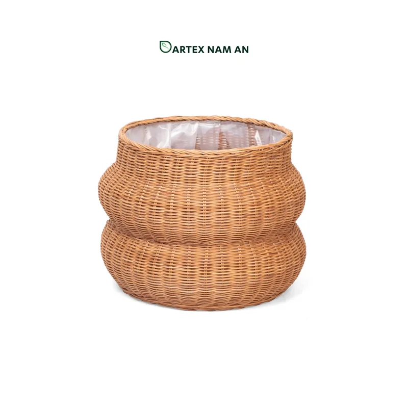 Rattan Export Wholesale Planter made from Rattan Core with Nylon Lining for Indoor Garden, Lobby and HORECA Decoration - REX-TF26-0029