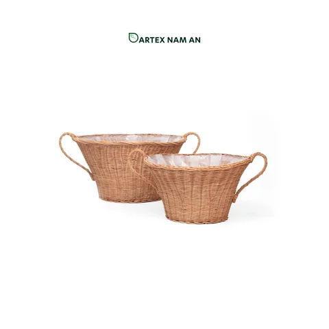 Rattan Export Wholesale Planter made from Rattan in set of 2 for Indoor Garden, Home, Office and HORECA Décor - REX-TF26-0030