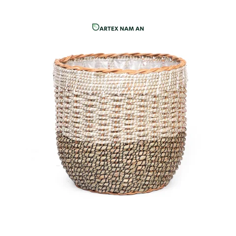 Rattan Export Wholesale Planter made from Seagrass and Rattan in set of 2 for Indoor Garden, Home, Office and HORECA Décor - REX-TF26-0031