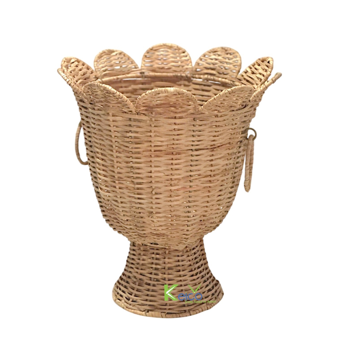 Rattan Export Collezione in materiale piatto color seppia – Vaso di lusso in rattan - REX-8423150836-1-1