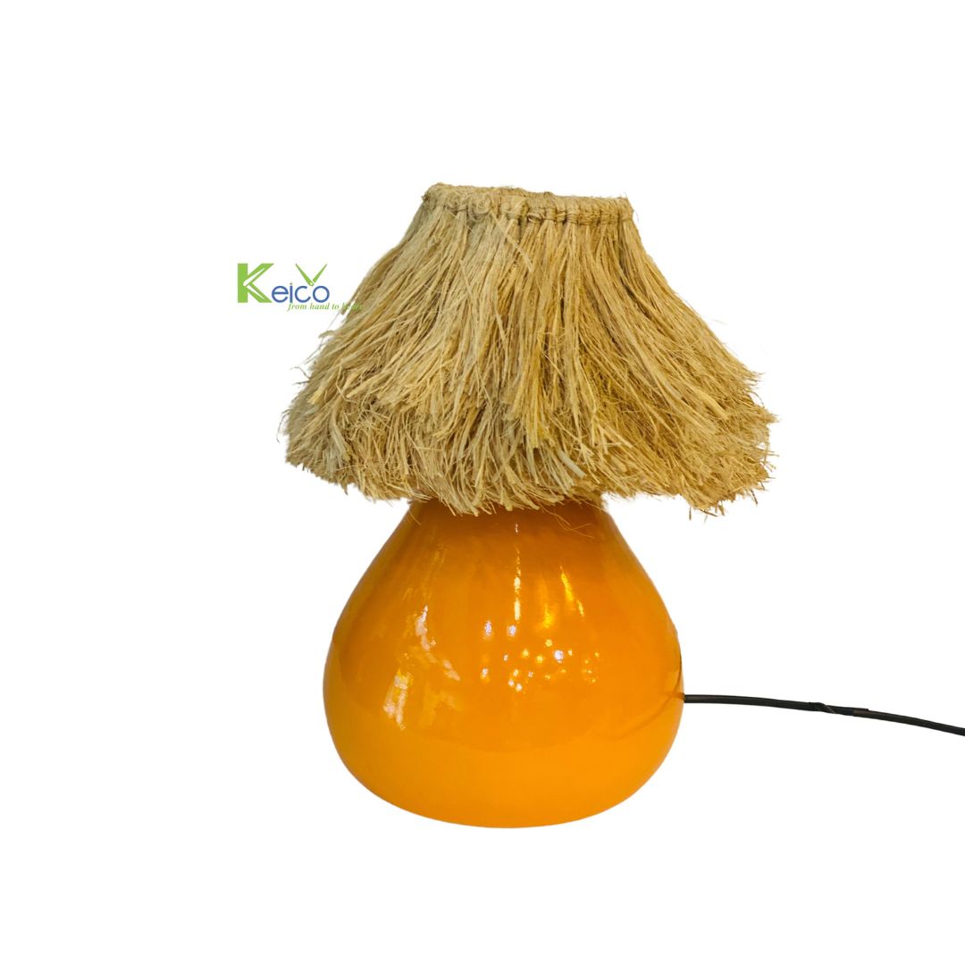 Rattan Export Romantic Banana Fiber Table Lamp, Bamboo Base 202309211990 - REX-8423071024-1