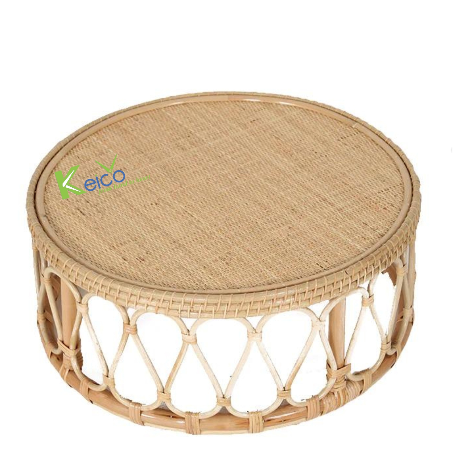 Rattan Export Bàn phụ mây thấp tròn/bàn cà phê mây đan trang trí nhà - REX-8423081542-2