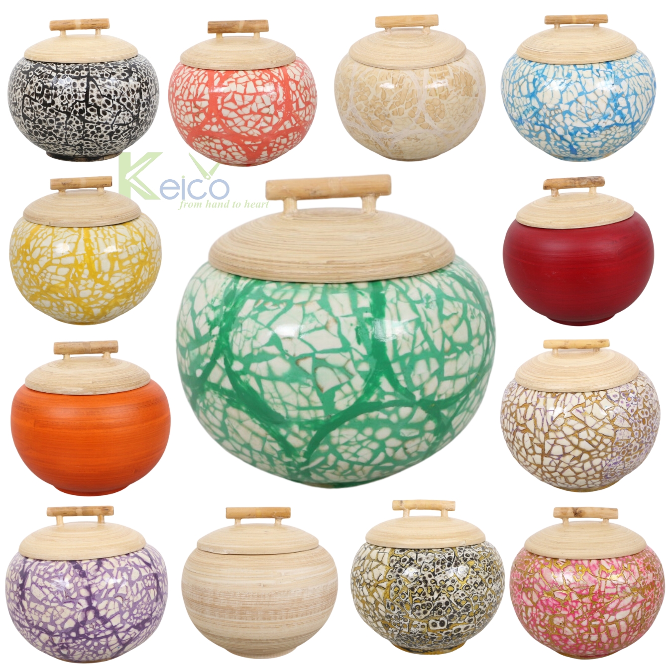 Rattan Export New Bamboo Jar With Lid Collection For Decorative and Storage KC24011301 - REX-KC23122105-1