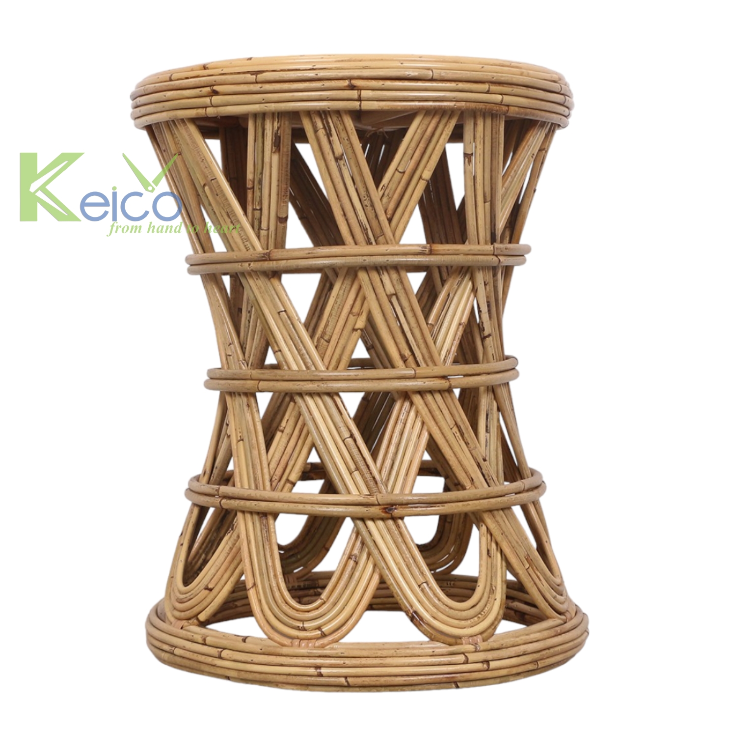Rattan Export Bàn phụ mây tự nhiên tròn chất lượng cao 48 x 36 cm K23111401 - REX-K23101303-1
