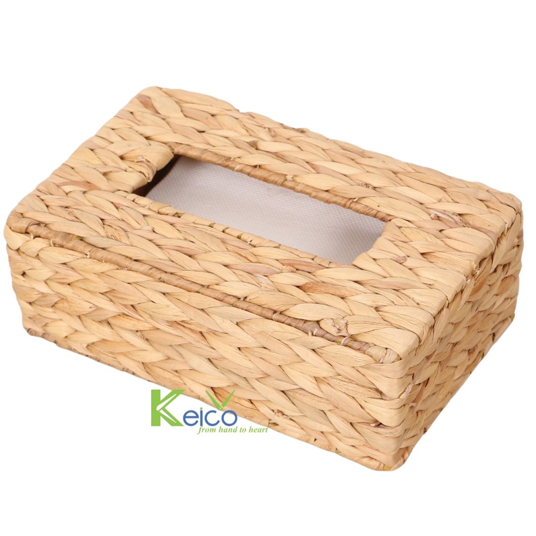 Rattan Export Water Hyacinth Wicker Rectangle Tissue Box Cover L27xD16xH9cm - REX-K23102801