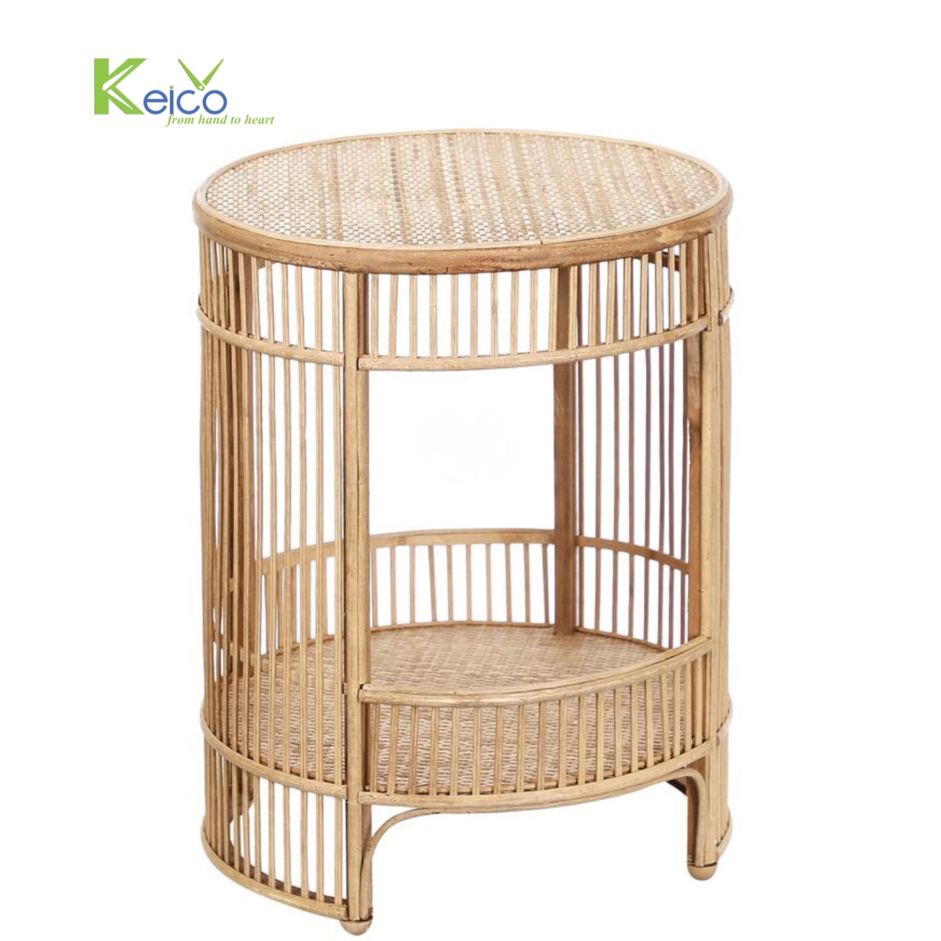 Rattan Export Bàn phụ mây tròn có kệ dưới 2309121990 - REX-8423081542-1