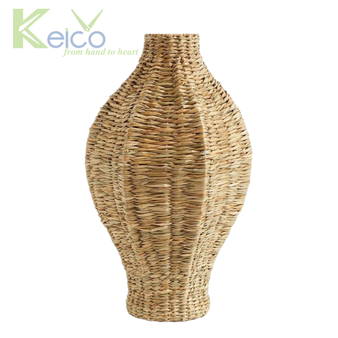 Rattan Export Hand-made seagrass flower vase with star fruit shape for decor - REX-8423150836