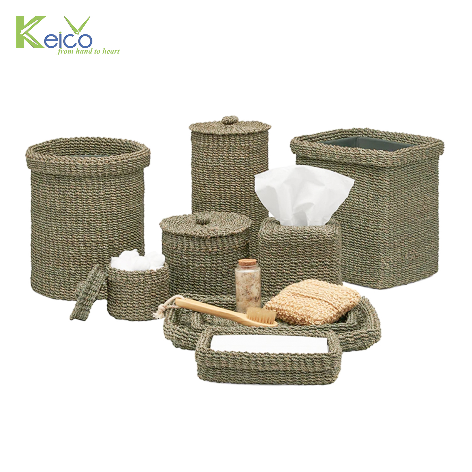 Rattan Export Vietnam seagrass bathroom accessories wholesale - REX-8423070451