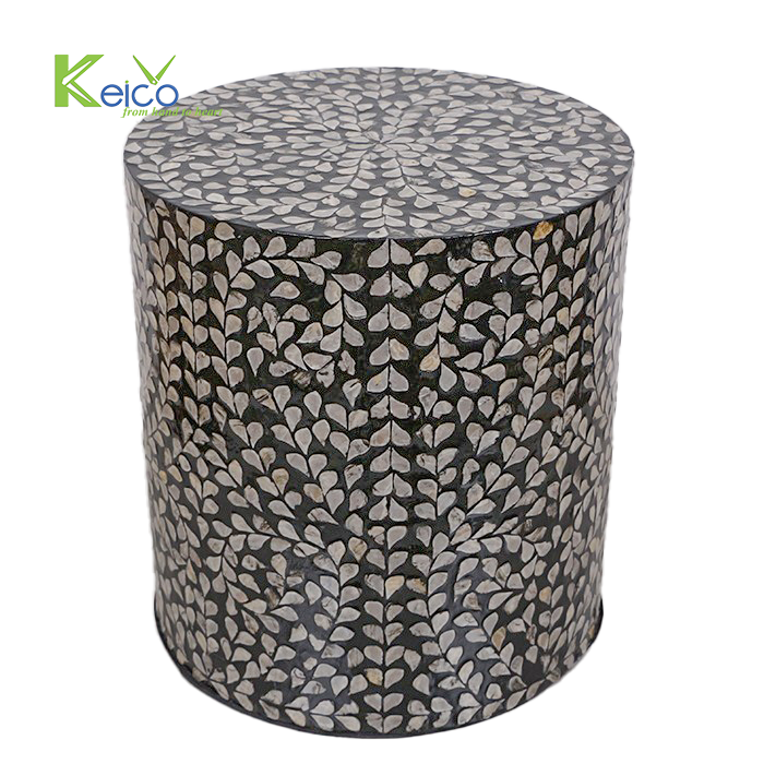 Rattan Export Mother of pearl side table vintage - REX-8423070252