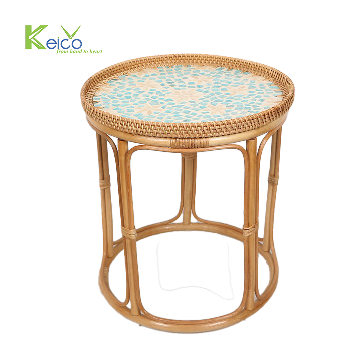 Rattan Export Mother of pearl mix rattan coffee table wholesale - REX-8423070156
