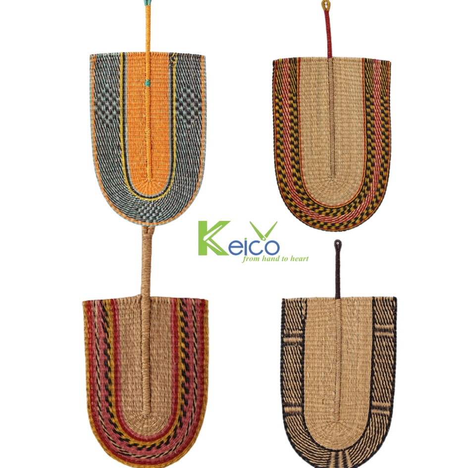 Rattan Export Wholesale seagrass fan wall decoration with customize size and color made in Vietnam - REX-8423061429